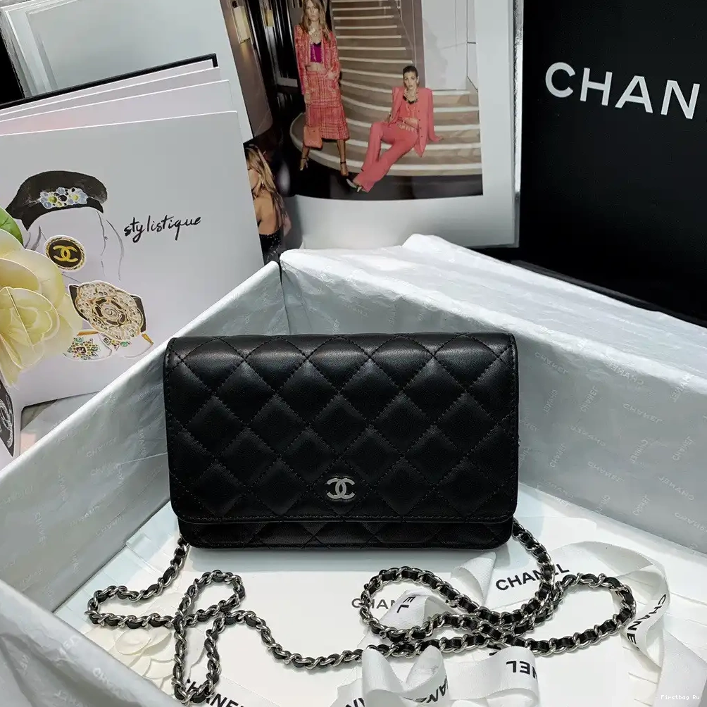 First Bag Ru NEW CHANEL LAMBSKIN WALLET CHAIN EDITION 0628
